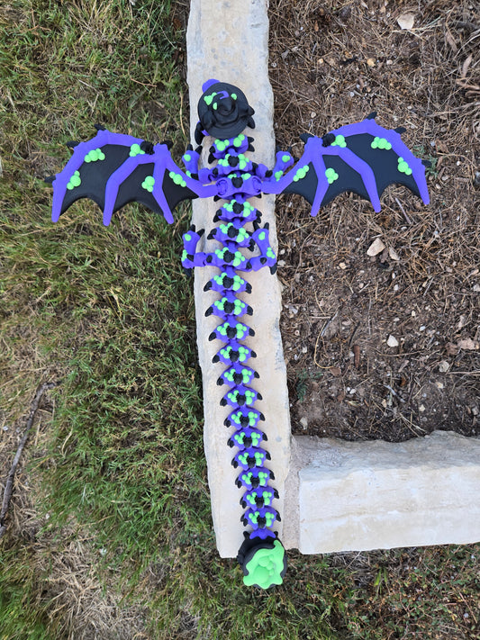 Articulated Hexbrew dragon fidget shown from a second angle