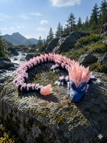 Articulated crystal dragon fidget toy shown from a second angle