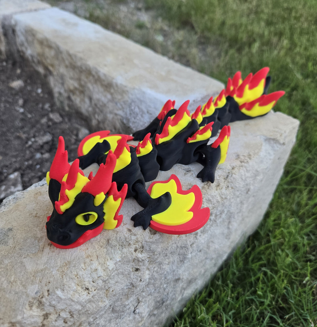 Close-up of Eternal Flame Wyvern dragon head with flame detailing